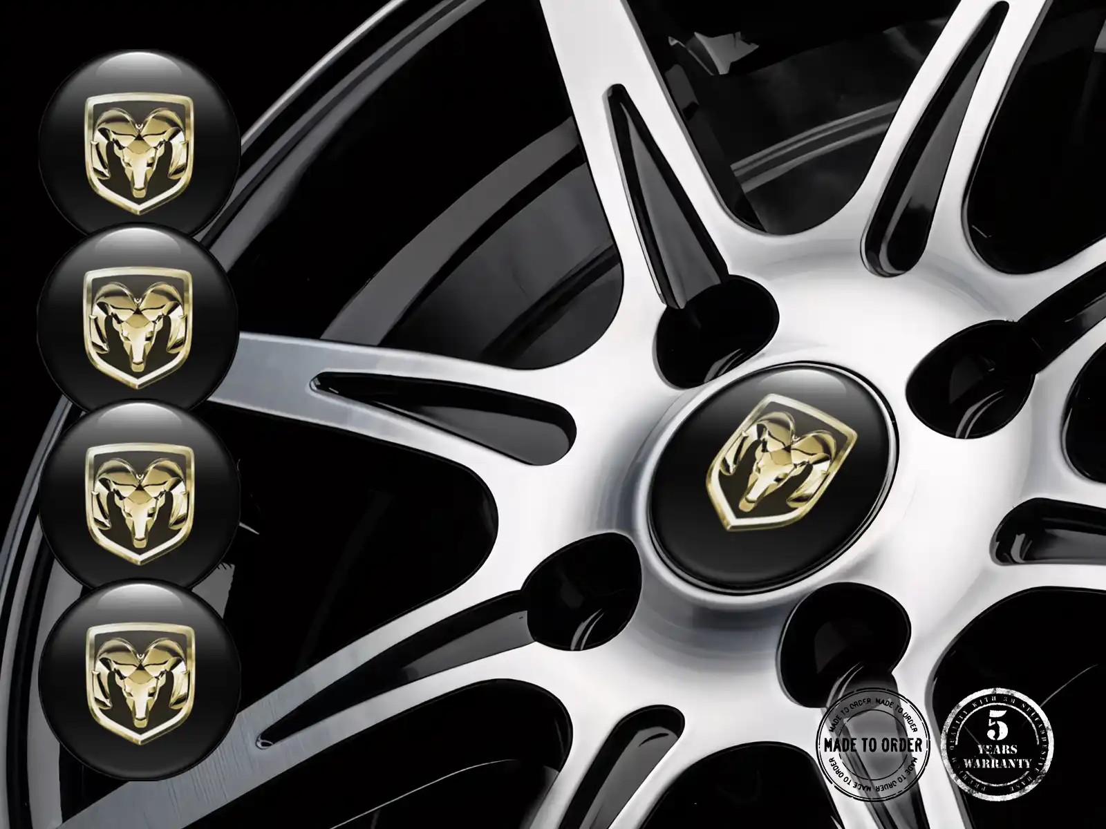Dodge Radplaketten Stil Premium-Epoxy-Aufkleber